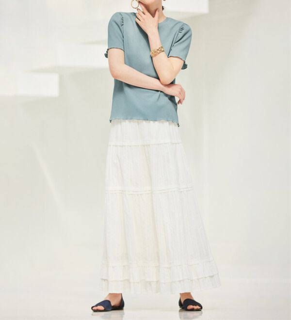 RANAN（ラナン）の「ギンガムチェック楊柳Ｔブラウス（カットソー）」｜詳細画像