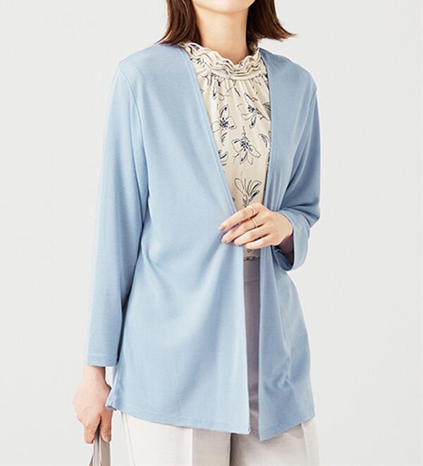 BELLUNA（ベルーナ）の「【2点セット】花柄プルオーバー＆カーデアンサンブル（アンサンブル）」｜詳細画像