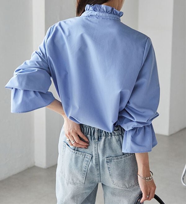 RANAN（ラナン）の「プチフリルリボン付きブラウス（ブラウス）」｜詳細画像