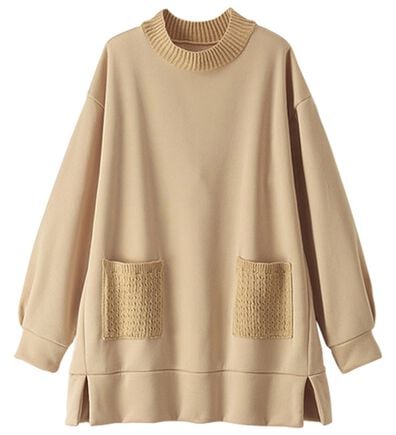 BELLUNA（ベルーナ）の「裏起毛素材ニット切替チュニック（チュニック）」