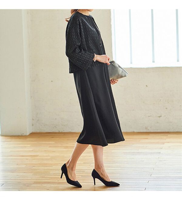 幾何柄レースボレロジャケットワンピースアンサンブル - ベルーナ【公式】