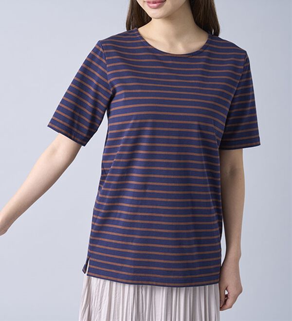 BELLUNA（ベルーナ）の「ハピネスコットン１００％なめらかボーダープルオーバー（カットソー）」｜詳細画像