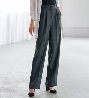 BELLUNA（ベルーナ）の「ビューティフルレングス脚長ワイドパンツ（フルレングスパンツ）」｜グレー