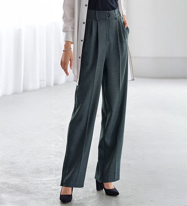 BELLUNA（ベルーナ）の「ビューティフルレングス脚長ワイドパンツ（フルレングスパンツ）」｜グレー