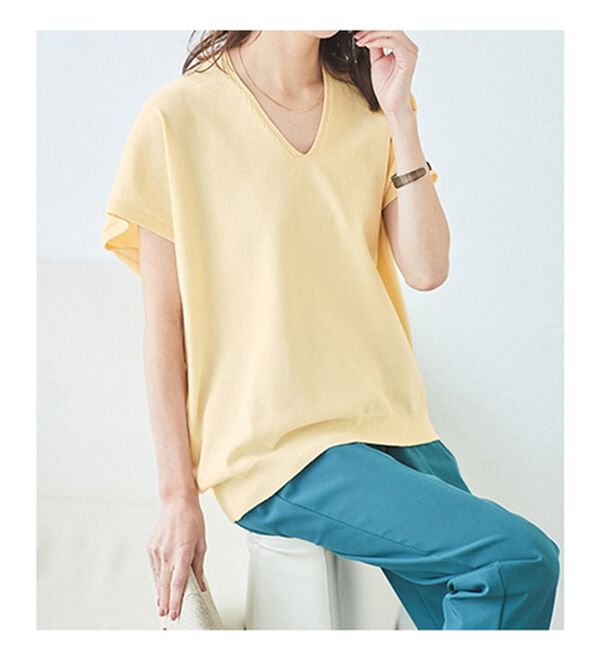 BELLUNA（ベルーナ）の「エコニットフレンチスリーブプルオーバー（ニット・セーター）」｜詳細画像