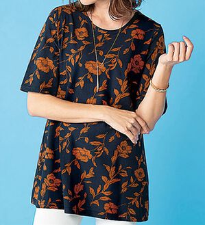 BELLUNA（ベルーナ）の「涼やか強撚綿１００％プリントプルオーバー（カットソー）」｜詳細画像