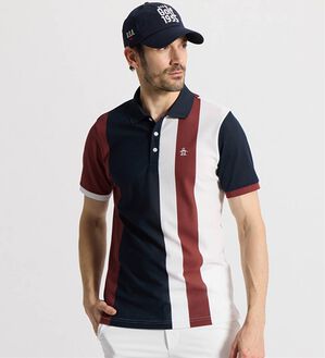 「＜マンシングウェア＞マナード&times;ＳＵＮＳＣＲＥＥＮ先染めストライプ半袖シャツ（メンズシャツ）」｜ネイビー