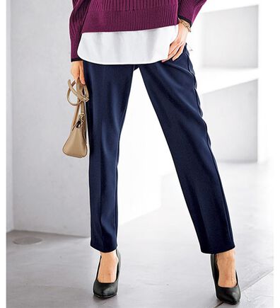 BELLUNA（ベルーナ）の「裏起毛ジョーゼット素材テーパードパンツ（テーパードパンツ）」