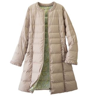 タグ付未使用　ブルマリン　ベルテッド　ダウンコート　L相当　ラインストーンロゴ 軽量スタンド衿ダウンコート - ベルーナ【公式】