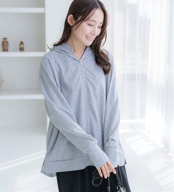 BELLUNA（ベルーナ）の「【接触冷感】絶対に焼けたくない！後プリーツＵＶパーカー（パーカー）」｜詳細画像