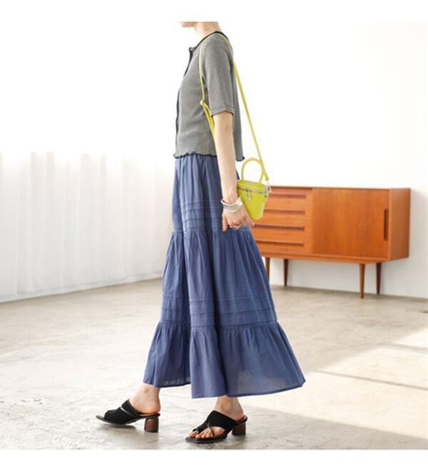 GeeRA（ジーラ）の「タックティアードマキシスカート（ロングスカート）」｜詳細画像