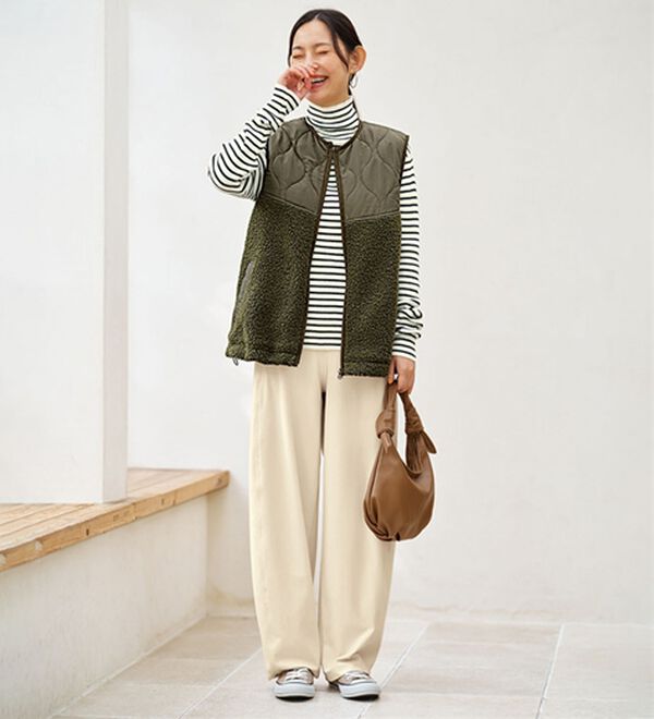 BELLUNA（ベルーナ）の「＜＆ｃｏｃｏｃｈｉ＞ボア切替中わたベスト（ベスト）」｜詳細画像