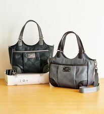 BELLUNA（ベルーナ）の「＜クロコダイル＞ドット柄２ＷＡＹ手提げ（ハンドバッグ）」