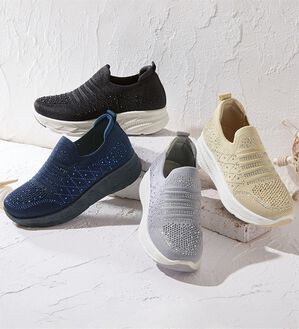 BELLUNA（ベルーナ）の「きらめきビジューニットスニーカー（スニーカー）」｜詳細画像