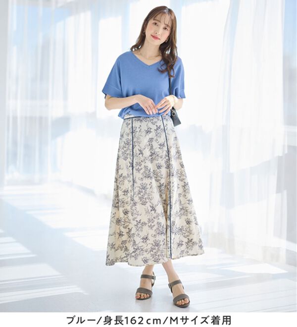 alotta（アロッタ）の「ゆるっと涼やかＶネックプルオーバー（ニット・セーター）」｜詳細画像