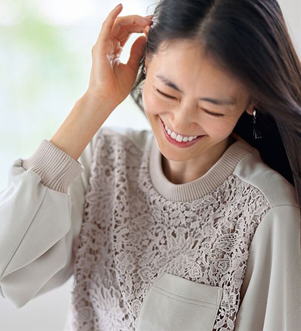 BELLUNA（ベルーナ）の「オーバーレースポケット付トレーナー（カットソー）」｜詳細画像