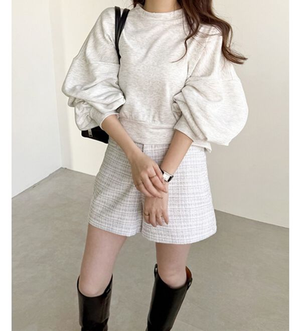 GeeRA（ジーラ）の「ボリュームスリーブ裏毛ショートスウェット（トレーナー・スウェット）」｜詳細画像