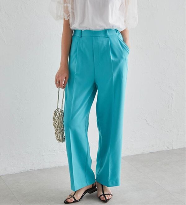 RANAN（ラナン）の「【選べる２丈】機能付！美脚シルエットセンタープレスワイドパンツ（フルレングスパンツ）」｜詳細画像