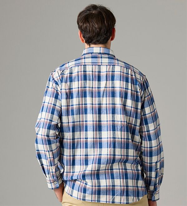 「＜ハッシュパピー＞しっとり柔らか綿１００％ネルシャツ（メンズシャツ）」｜詳細画像