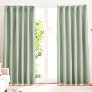 iellio（イエリオ）の「１００％遮光＆防音＆断熱保温カーテン＜２枚組・１００％遮光（１級遮光）・洗える・無地・形状記憶加工・新生活・コスパ＞（ドレープカーテン）」｜グリーン