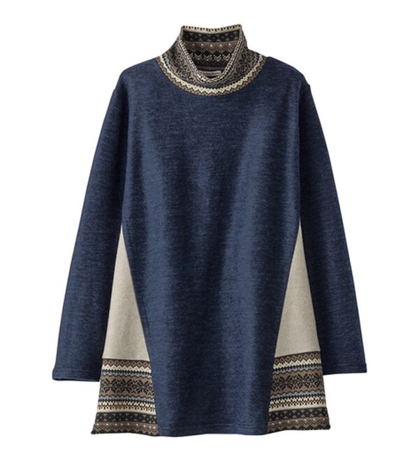 BELLUNA（ベルーナ）の「杢調サイド切替ノルディックチュニック（チュニック）」｜詳細画像