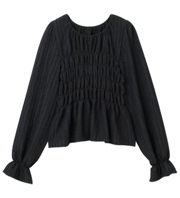 RANAN（ラナン）の「シャーリングカットブラウス（カットソー）」｜詳細画像