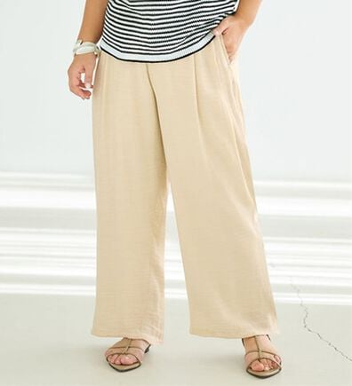 BELLUNA（ベルーナ）の「【小柄さん用】夏のきれいめコーデセミワイドパンツ（ワイドパンツ・ガウチョ）」