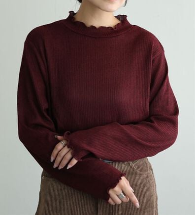 A HAPPY MARILYN（アハッピーマリリン）の「【ＬＬ～６Ｌ】「沿わないネック」で苦しくない。ミルリブ プチハイカットソー（カットソー）」