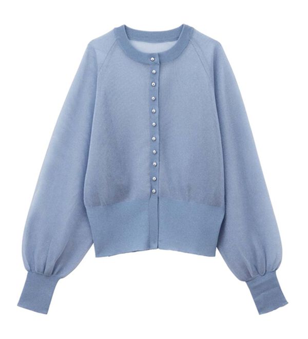 RANAN（ラナン）の「シルバーボタンシアーニットカーデ（ニットカーディガン）」｜詳細画像