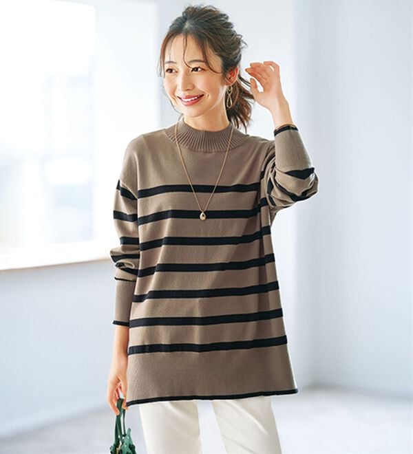 BELLUNA（ベルーナ）の「【新色追加】もちもち素材ハイネックニットプルオーバー（ニット・セーター）」｜詳細画像