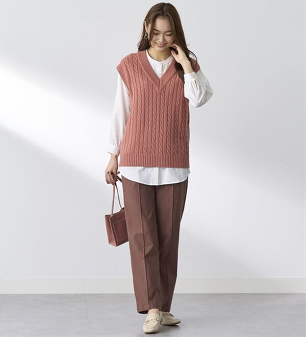 BELLUNA（ベルーナ）の「綿混ハイパー美脚ストレッチチノパンツ（フルレングスパンツ）」｜詳細画像