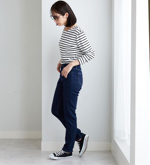 BELLUNA（ベルーナ）の「やわらかストレッチデニム素材スリムパンツ（フルレングスパンツ）」｜詳細画像