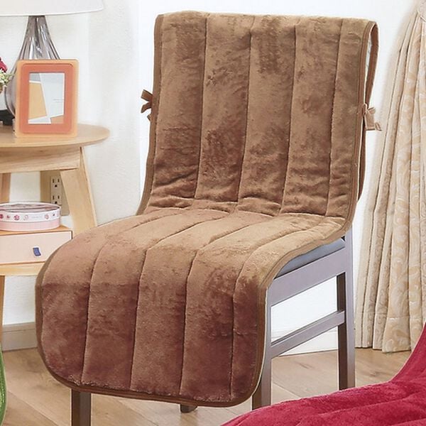 「アルミシート入りあったかチェアカバー（チェアカバー・チェアパッド）」｜ブラウン