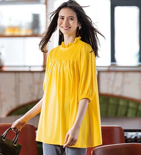 シャーリングパフスリーブチュニック - ベルーナ【公式】 