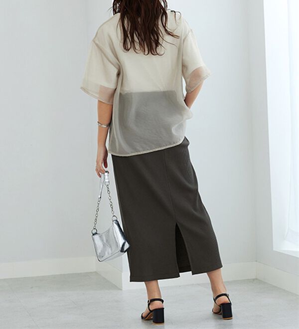 GeeRA（ジーラ）の「【着回し力◎】楽ちんすっきり見え！リブロングスカート（ロングスカート）」｜詳細画像