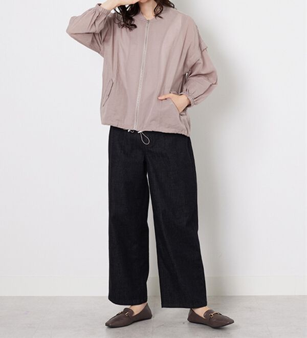 BELLUNA（ベルーナ）の「麻調素材リブ使いシアーブルゾンジャケット（ブルゾン）」｜詳細画像