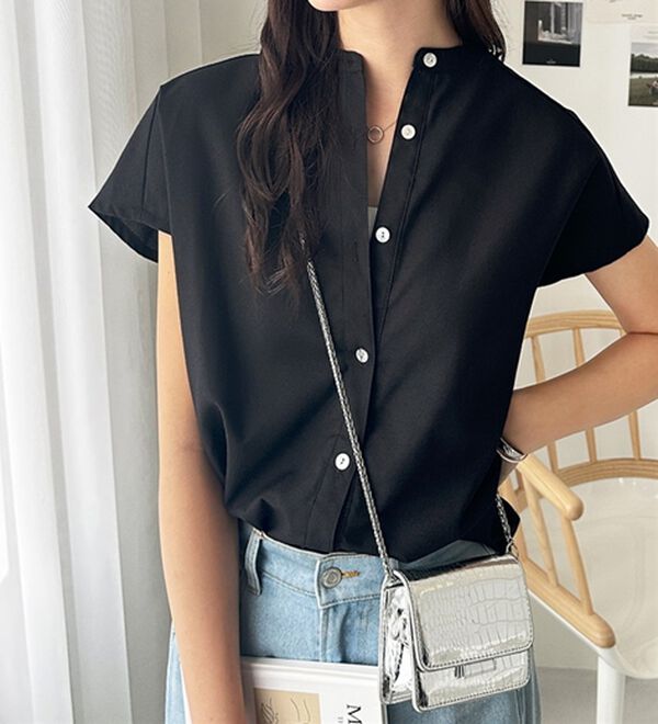 GeeRA（ジーラ）の「綿タッチフレンチスリーブブラウス（ブラウス）」｜詳細画像