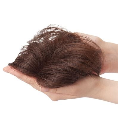 「人毛１００％ハンドメイド軽やかヘアピース（ウィッグ・ヘアピース・エクステ）」