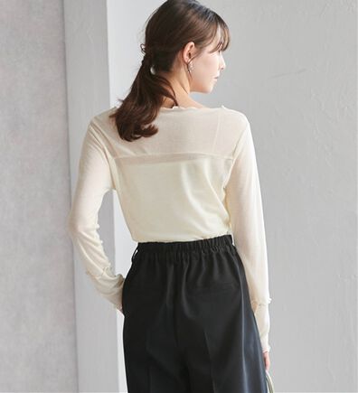 RANAN（ラナン）の「ギャザーデザインシアーTシャツ（Tシャツ）」