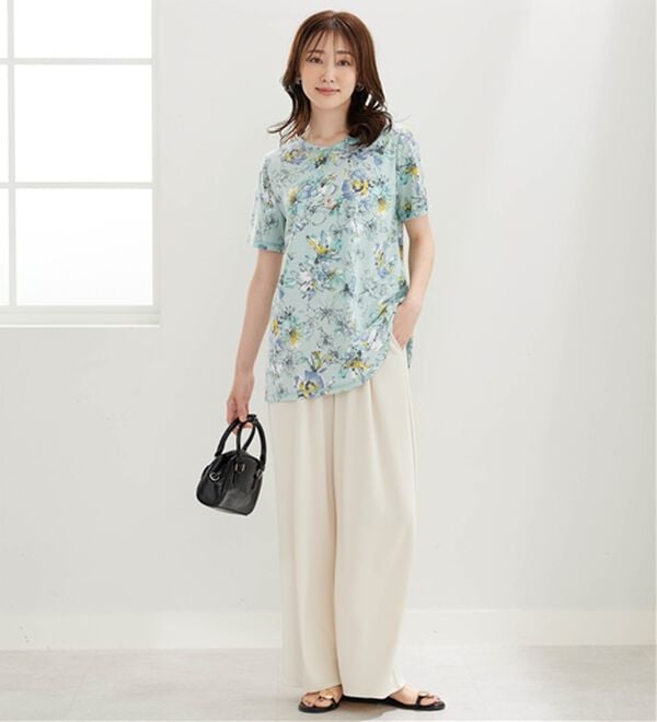 BELLUNA（ベルーナ）の「美人顔シルエット綿混プリントチュニック（チュニック）」｜詳細画像