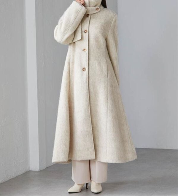 RANAN（ラナン）の「2WAYフレアーステンカラーシャギーコート（ロングコート）」｜詳細画像