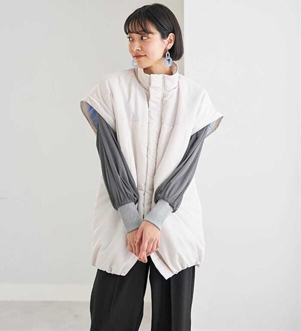 BELLUNA（ベルーナ）の「ベストにもなる！はっ水ヤク混中わたビッグコート（ハーフコート）」｜詳細画像