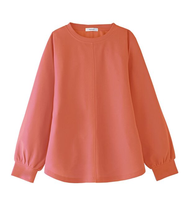 BELLUNA（ベルーナ）の「きれい見えジョーゼット素材Tブラウス（ブラウス）」｜コーラル