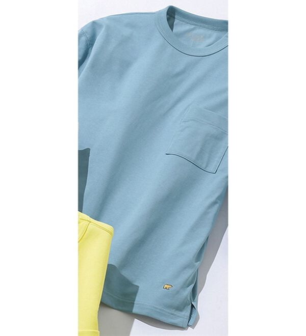 「＜ゴールデンベア＞長く着られる上質Ｔシャツ（メンズＴシャツ）」｜ブルー(半袖)