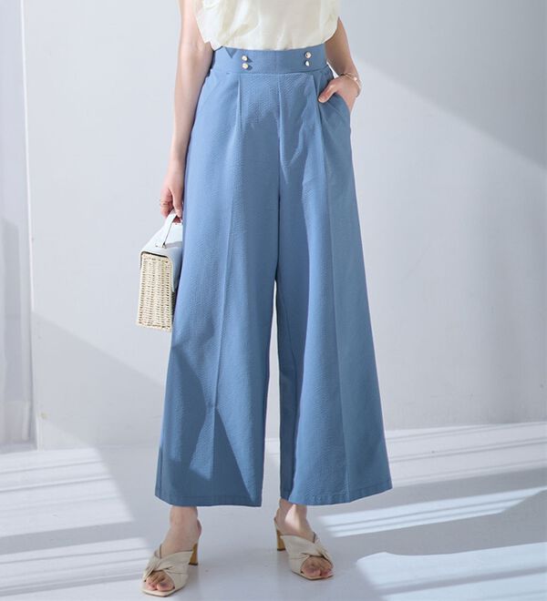 alotta（アロッタ）の「風が通り抜ける！サッカーマリンワイドパンツ（ワイドパンツ・ガウチョ）」｜詳細画像