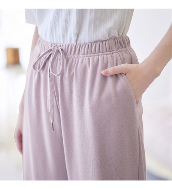 alotta（アロッタ）の「【選べる！】やわらかパイルルームウェア＜ギャザー切替トップス・裾フリルロングパンツ・裾フリルショートパンツ＞（フルレングスパンツ）」｜詳細画像