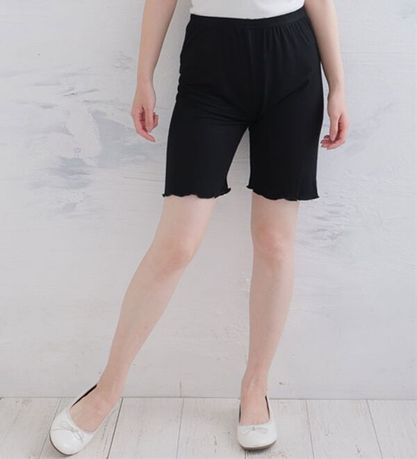 A HAPPY MARILYN（アハッピーマリリン）の「【３Ｌ～８Ｌ】＜選べる丈＞なめらかシルクタッチぺチパンツ（肌着・インナーウェア）」｜詳細画像