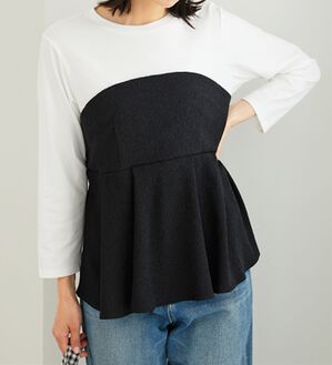 BELLUNA（ベルーナ）の「ビスチェ風ドッキングチュニック（チュニック）」｜黒系