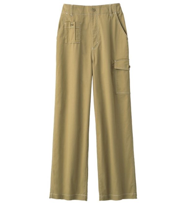 ルフラン（ルフラン）の「柔らか楽ちん！ポケットデザインパンツ（フルレングスパンツ）」｜ベージュ