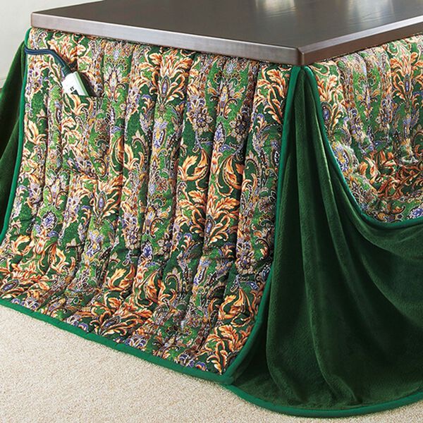 スウェード調パッチワークこたつ掛け敷セットオールシーズンOK4尺  